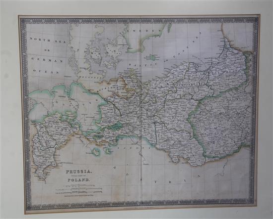 Sir William Dugdale, an uncoloured map of Marsh-land in Norfolk, 33 x 37cm, Henry Teesdale & Co., a coloured (3)